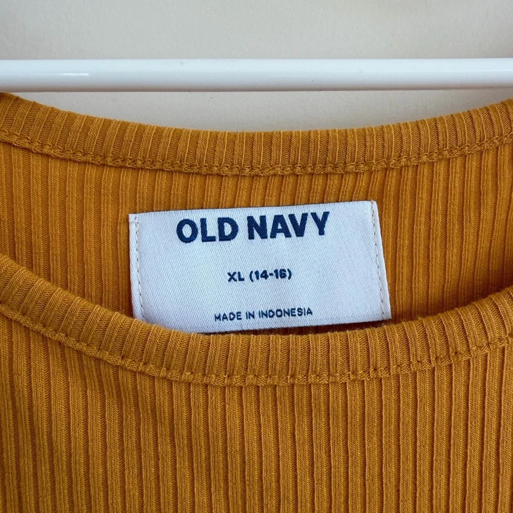 Old Navy Olive Green Dress and Mustard Yellow Kids Dress Size 14-16